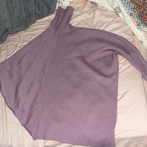 Asymmetrical Turtleneck Lightweight Sweater